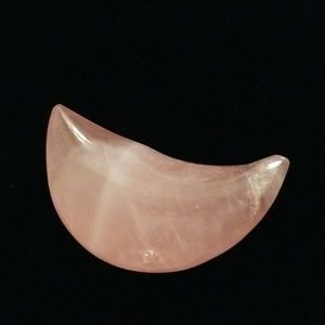 Chunky Rose Quartz Crescent Moon Palm Stone